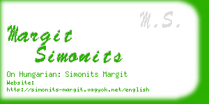 margit simonits business card